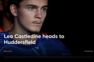 官方：切尔西19岁中场卡斯尔丁外租英甲哈德斯菲尔德，租期一赛季