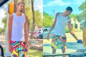 网友拍到文班一个人户外散步 乖乖按按钮才能通过斑马线红绿灯