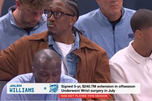 队虽安 钱不保！杰伦威在场边悠闲嗦糖 再缺五场丢4600万